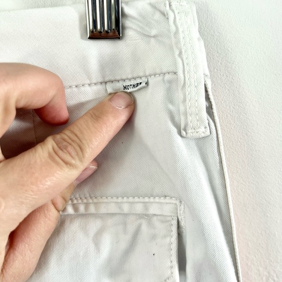 MOTHER The Roller Prep Chalk Orange Racer Stripe High Waist Flare Pants Size 26 - Picture 11 of 15